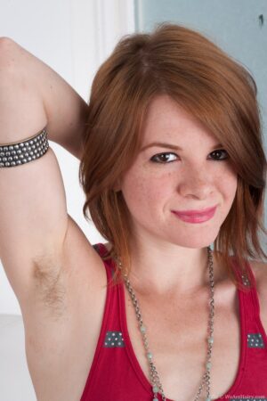Natural ginger girl Zia shows how red her pussy hair is