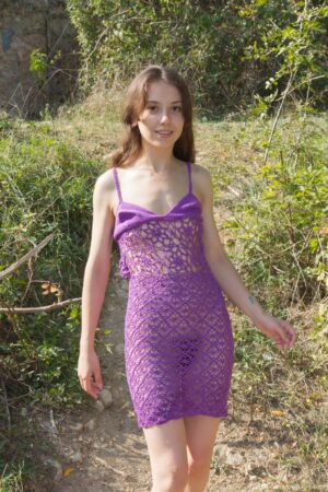 Erika in the outdoors with her hairy pussy