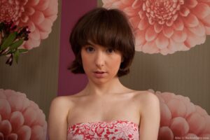 Hairy Miki pulls her panties to the side