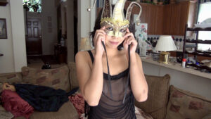 Cute exotic hairy babe Maria Maldes gives a playful interview