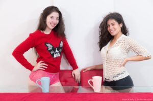 Hairy lesbians Virgin and Sally go down on each other and finger their furry quims